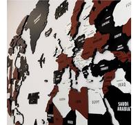 Colorfull Worlds 3D Wooden World Map Wall Art | Unique Wall Decor with Pins for Travel Enthusiasts | Home and Office Wall Décor | Burgundy | Medium