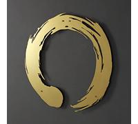Colorfull Worlds Enso Zen Circle Metal Wall Art | For Living Room | Office | New Year Gift | Metal Wall Decoration | Housewarming Decor (Gold)