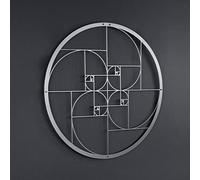 Colorfull Worlds Golden Ratio Metal Wall Decor | Unique Modern Decoration for Living Room | Metal Wall Art | Office Decor | New Year Gift | (18.5" x 18.5" | 47 x 47 cm, Silver)