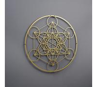 Colorfull Worlds Metatron Cube Metal Wall Art, Sacred Geometry Wall Decor, Modern Home and Office Wall Decor Gift for New Year, Christmas or Housewarming (18,5" x 18,5" | Gold)