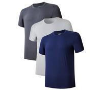 COLORFULLEAF 3/5-Pack Mens T-Shirt Bamboo Undershirt Lightweight Short Sleeve Crew Neck Tee Shirts Multipack(3E,L)
