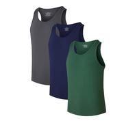 COLORFULLEAF Men's Bamboo Rayon Undershirts Tank Tops Men Crew Neck Stretchy Tank Shirts Pack(1 or 3)