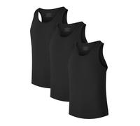 COLORFULLEAF Mens Undershirts Tank Tops Crew Neck Stretchy Bamboo Rayon Base Tank Shirts - Black - XL