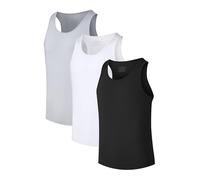 COLORFULLEAF Mens Undershirts Tank Tops Crew Neck Stretchy Bamboo Rayon Base Tank Shirts - - M