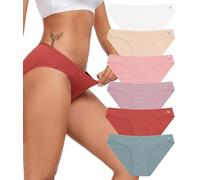 COLORFULLEAF Womens Bikini Underwear Ladies Cotton Knickers Low Rise Stretchy Panties Comfy Breathable Hipster Undies Basic Briefs(6C,2XL)