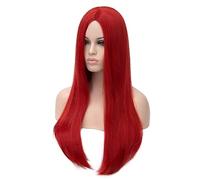 Colorfulpanda 32inch Long Red Wigs for Women Straight Synthetic Hair Wig Middle Part for Halloween Movie Costume Cosplay Anime Wig