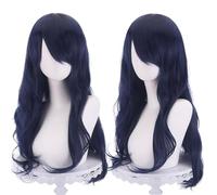 ColorfulPanda 70cm 28 inches Charming Long Curly Full Hair Wig Anime Cosplay Halloween Costume Party Synthetic Wigs for Women Girls (Dark Blue)