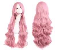 ColorfulPanda Charming Long Pink Curly Full Hair Wig Anime Cosplay Halloween Costume Party Synthetic Wigs for Women