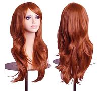 Colorfulpanda Copper Red Cosplay Wig Long Wavy Curly Full Hair Costume Wigs for Women Harajuku Anime Style Halloween Party Daily Use 28inch 70cm