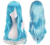 Colorfulpanda Light Blue Wig Long Curly Wavy Wigs for Women Ladies Cosplay Party Halloween Costume Heat Resistant Synthetic Wig 28 inches 70cm