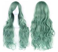 ColorfulPanda Long Curly Wavy Hair Costume Cosplay Party Wigs for Women Ladies Light Green Lolita Style Anime Wig