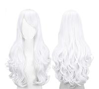 ColorfulPanda Long Curly Wavy White Hair Wig Costume Cosplay Party Wigs for Women Lolita Style Anime