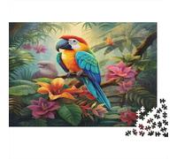 ColorfulParrot-JungleArtStyle 1000 Piece Jigsaws with Precision Cut Personalised Jigsaws As A Party Puzzle Game for Social Gatherings 70x50cm/1000pcs