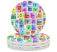 ColorfulPattern Coasters for Drinks Absorbent Set of 4 Science Themed Ceramic Coaster with Cork Base Decorative Coffee Cup Beverage Wine Beer Bar