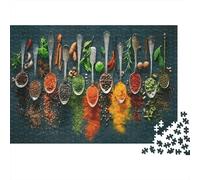 ColorfulSpiceAssortment 1000 Piece Game Night Puzzle for Adults Colorful Spices Spoons Gradient Culinary Premium Thick Sturdy Vibrant Challenging Hard Stress Relief 70x50cm/1000pcs