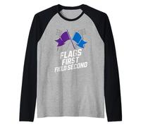 Colorguard Captain Marching Band Flag Twirl Team Leader Raglan Baseball Tee