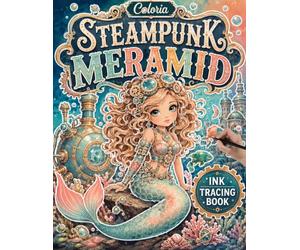 Coloria-Ink Tracing Book: Explore Steampunk Mermaid Designs Through Ink Tracing | A Reverse Coloring Book for Adults & Teens | Mindful Relaxation, ... & a Unique Gift for Fantasy and Art Lovers