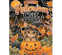Coloria-Ink Tracing Book: Spooky Halloween Cat Designs for Creative Relaxation | Reverse Coloring Book for Adults & Teens | Mindful Ink Tracing for ... | A Perfect Gift for Cat & Halloween Lovers