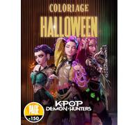 Coloriage Héroïnes KP0P Halloween: Coloriage manga otaku | Idoles et personnages sombres | Nuit d’Halloween enchantée