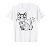 Coloring a cat and Painting it Yourself DIY Value Graphic T-Shirt, Men, White, L