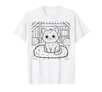 Coloring a cat and Painting it Yourself Value Graphic T-Shirt, Men, White, M
