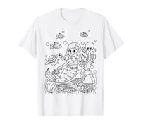 Coloring a Mermaid and Painting it Yourself Value Graphic T-Shirt