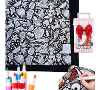 Coloring Blanket - Colorful Blanket With Pencil Decoration | Color Your Own Blankets, Washable Home Decor for Relaxation Home Expression Crafting Bedroom Family Fun Decoration Women Men