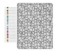 Coloring Blanket for Adults | 59x45 Inch Reusable Washable Mat,with 24 Markers Color Blankets - for Adult Kids DIY Crafts Painting Couch Bed Night Nap Car