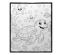 Coloring Blanket - Sea Animal Quilt Soft Washable Blanket Funny Design Interactive Comfort Interactive with Durable Fabric, Comfortable Blankets for Adults Kids Women Teens Sofa