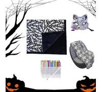 Coloring Blanket with Makers, Color Your Own Blankets, Adult Coloring Blanket, Soft Cozy Fleece Drawing Throw Bedroom Decor, Color Your Own Fuzzy Velvet Washable (H)