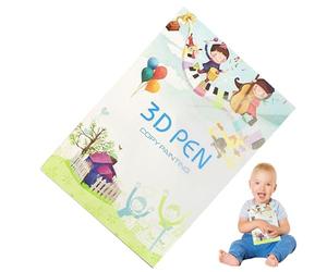 Coloring Book 3D Printing Pen, Paper Graphite Template 3D Pen | Drawing Stencils for Boys, Girls, Reusable Paper Template with 40 Patterns with 2 Transparent Plates