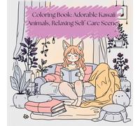 Coloring Book: Adorable Kawaii Animals, Relaxing Self-Care Scenes
