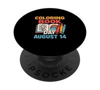 Coloring Book Day August 14 Fun Art Celebration Crafts Kids PopSockets Adhesive PopGrip