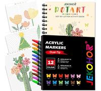 Coloring Book,Dot By Letter Art Meditations with 12 PCS Acrylic Markers,Mindfulness Adult Coloring Book-Relaxing,Anti-Stress,30 Pattern Activity Coloring Books for Adults,Dot Art for Adults-Landscapes