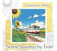 Coloring book for adults Scenic Journeys by Train