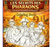Coloring Book LES SECRETS DES PHARAONS Cinq Histoires Extraordinaires de Découverte: 75 Dessins Historiques à Colorier