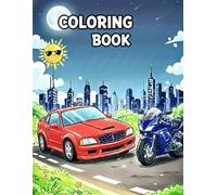 COLORING BOOK: Livro de colorir infantil: carro e moto