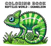 Coloring Book: Reptiles Animals World - Chameleon