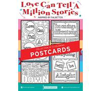 Coloring Broadway - FALSETTOS inspired Coloring Postcards (Set of 4) “Love Can Tell a Million Stories” Collection, Broadway Musical Merchandise, Ideal Gift for a Broadway Theater Lover