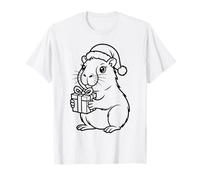Coloring Capybara Christmas and Painting Them Yourself T-Shirt