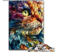 Coloring Cat Adult Jigsaw Puzzles 1000, Suitable for Ages 14 And Up Wall Decoration Christmas Birthday Gift (50x75cm)
