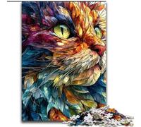 Coloring Cat Adult Jigsaw Puzzles 1000, Suitable for Ages 14 And Up Wall Decoration Christmas Birthday Gift (26x38cm)