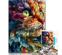 Coloring Cat Puzzles for Teenagers Teens 1000pc Puzzle,Family Game Stress Reliever Difficult Challenge Secret Santa Gifts 50x75cm