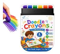 Coloring Crayons,6 Piece Portable Plastic Set | Drawing Crayons for School,For Home Kindergarten Travel Class Christmas
