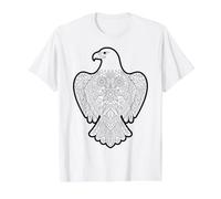 Coloring Eagle Mandala and Painting Them Yourself Value Graphic T-Shirt, Men, White, XL