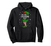 Coloring Elf Christmas Family Group Women Girls Xmas Pajama Pullover Hoodie