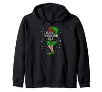 Coloring Elf Christmas Family Group Women Girls Xmas Pajama Zip Hoodie