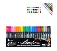 Coloring Lightstick Graffiti Highlighter Pens,Coloring Lightstick Graffiti Pen, 36-Color Lightstick Graffiti Pen Outline, Outline Marker Pens, Shimmer Markers Outline Glitter Pens for Drawing (24PC)