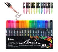 Coloring Lightstick Graffiti Highlighter Pens,Coloring Lightstick Graffiti Pen, 36-Color Lightstick Graffiti Pen Outline, Outline Marker Pens, Shimmer Markers Outline Glitter Pens for Drawing (36PC)