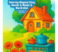 Coloring Magical Cozy Houses & Rooms & Wardrobes: Includes Home Scenes, Outside Scenes, Cute Shoes, Dresses, Toys and Cabinets | Perfect coloring book for Kids and Adults